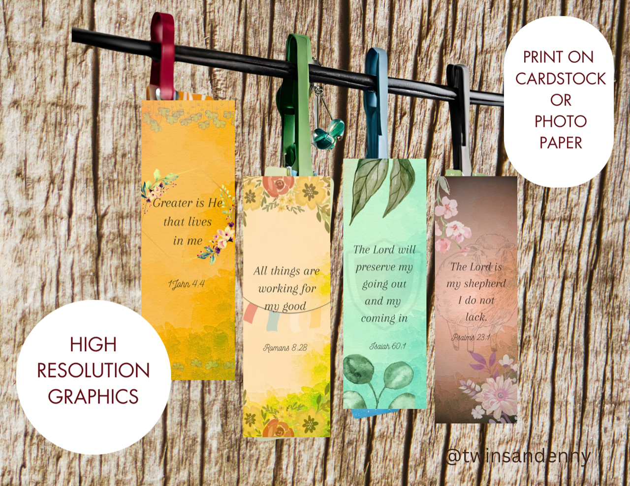 12 Printable Scripture Bookmark(Digital Product Only)