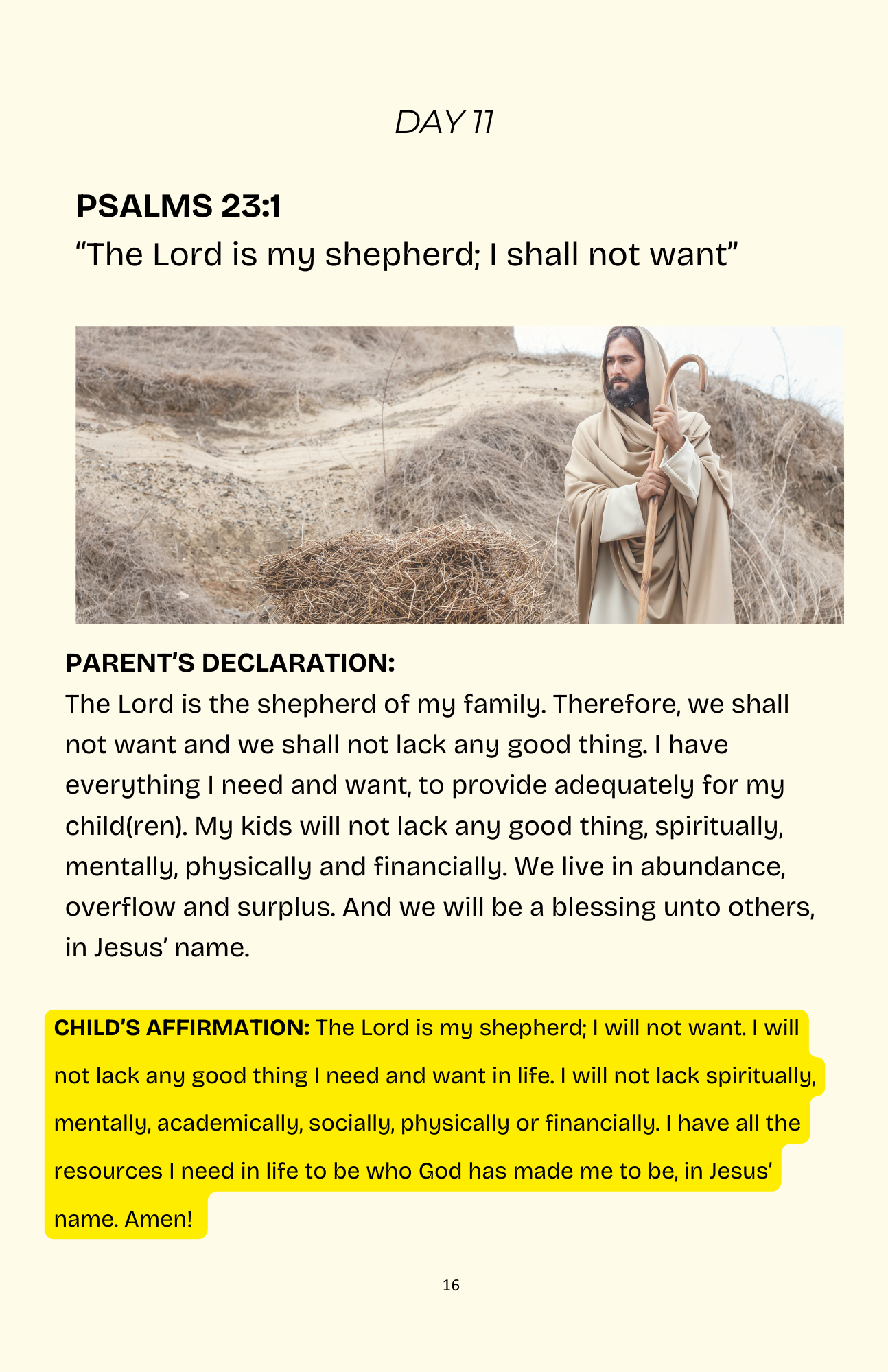 family prayer book page